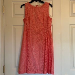 Short Pink sleeveless lace special occasion dress